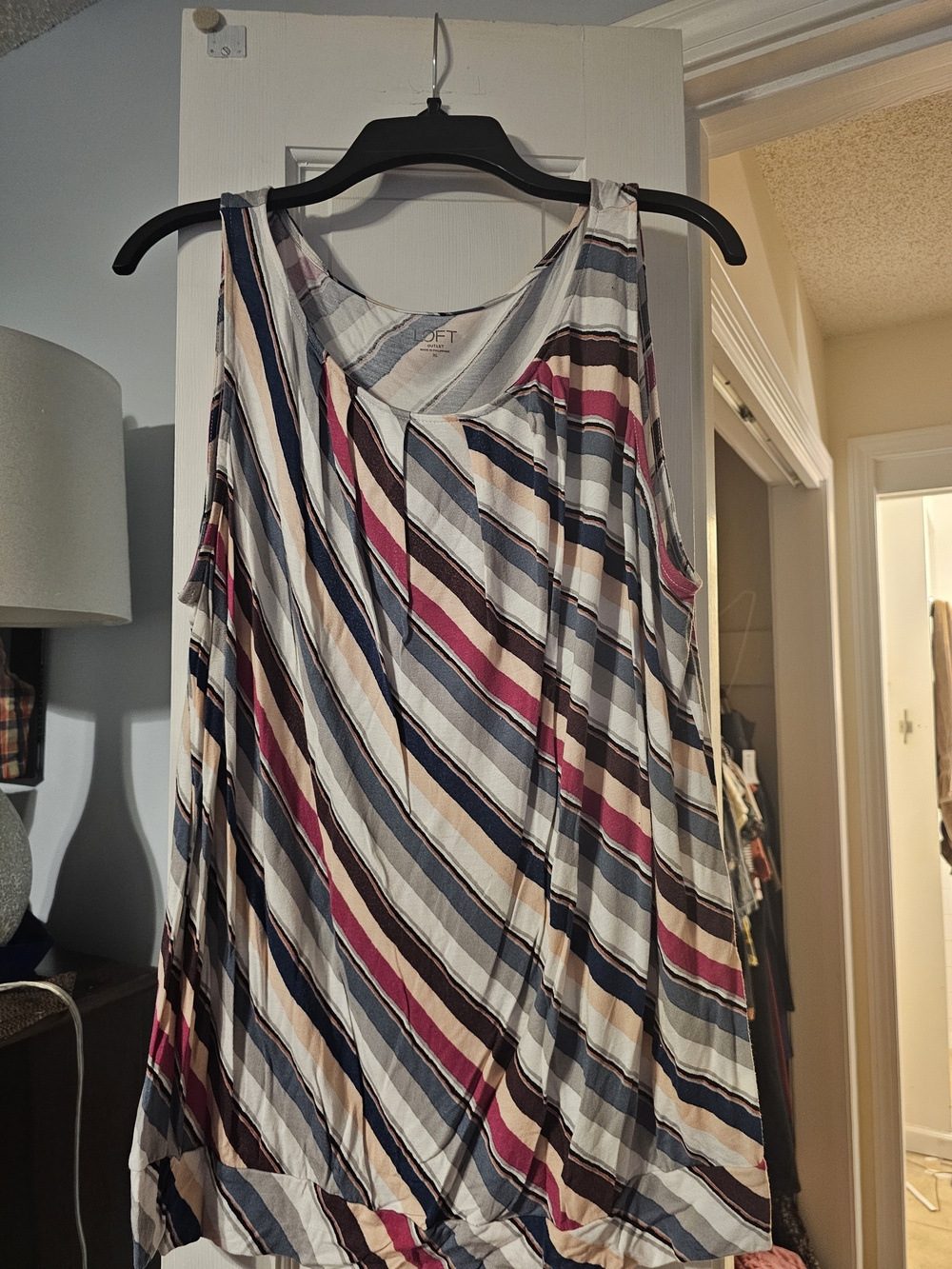 4/$25 LOFT Striped Cold-Shoulder Tank Top in Multi